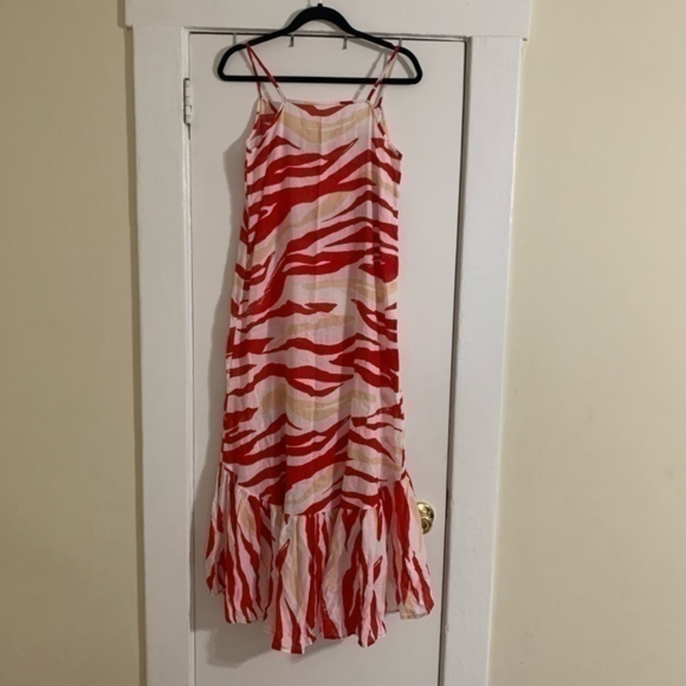 Lucca Couture Red Print Maxi Dress Small